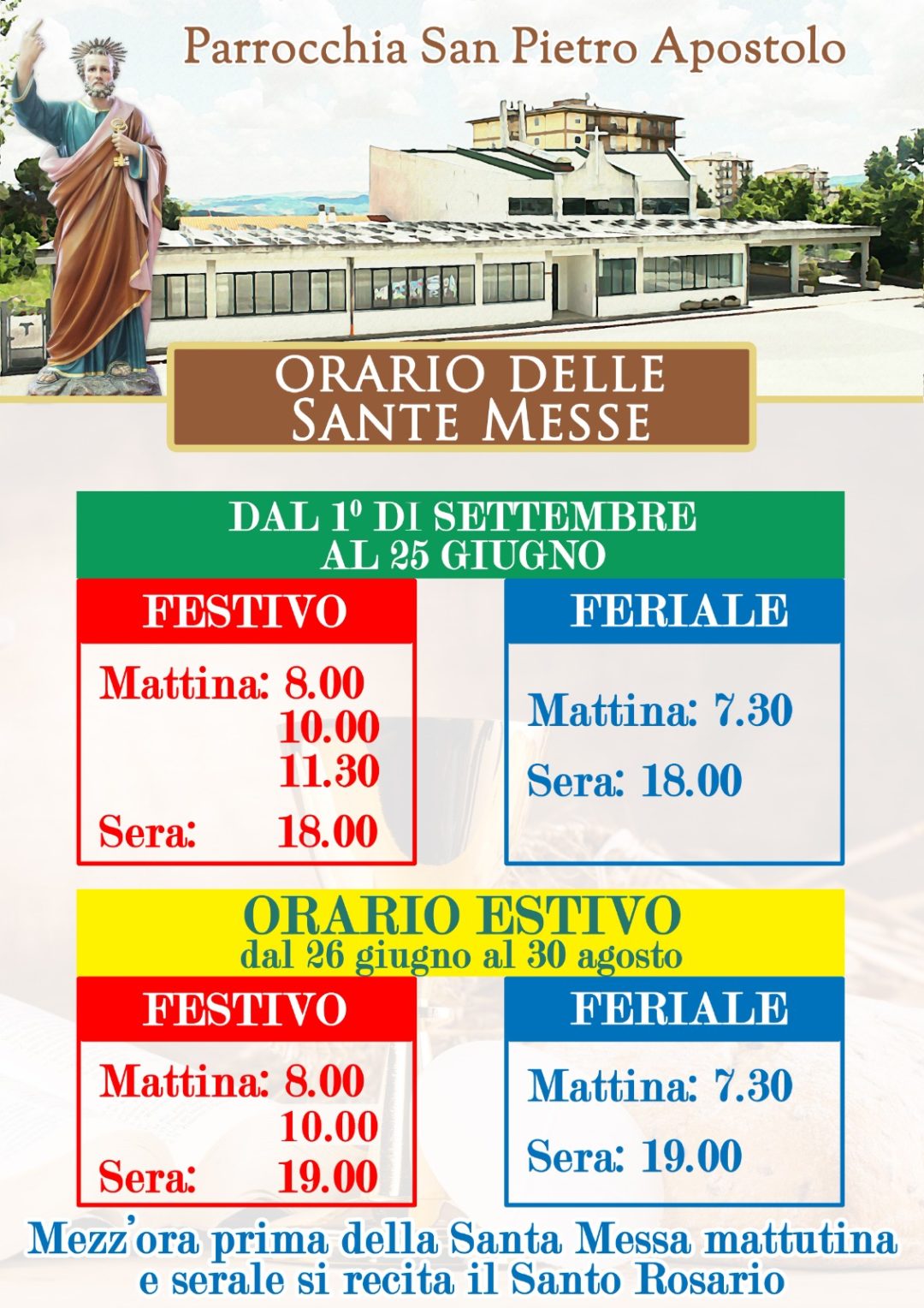 Orario Delle Sante Messe Parrocchia San Pietro Apostolo