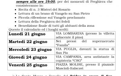 Avviso Festività San Pietro 2021